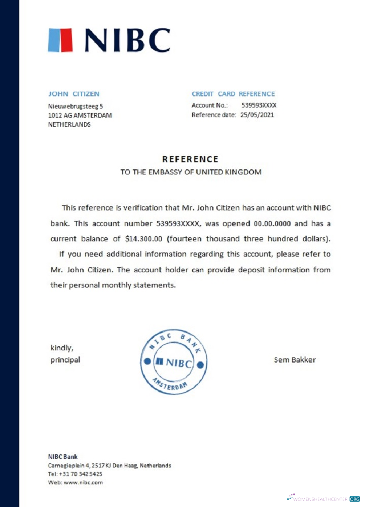 Download Netherlands NIBC bank reference Photoshop template